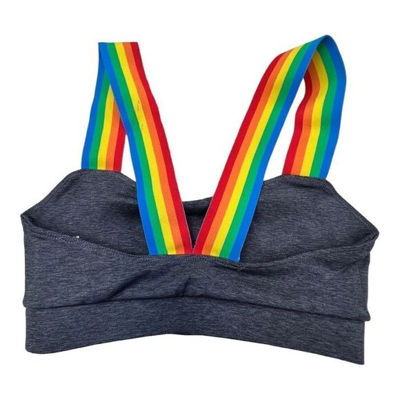 Mumu Moves Women's Rainbow Striped Sports Bra and Tracksuit Pants 2-Piece Set - Picture 6 of 13